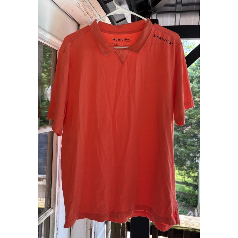 Municipal Sport Utility Gear Men's XL‎ Pink/ Salmon Polo Short Sleeve Casual